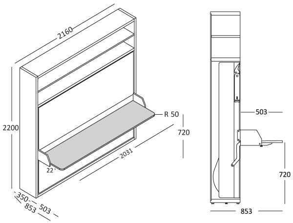Oplapbed Circe Desk2 BedHabits